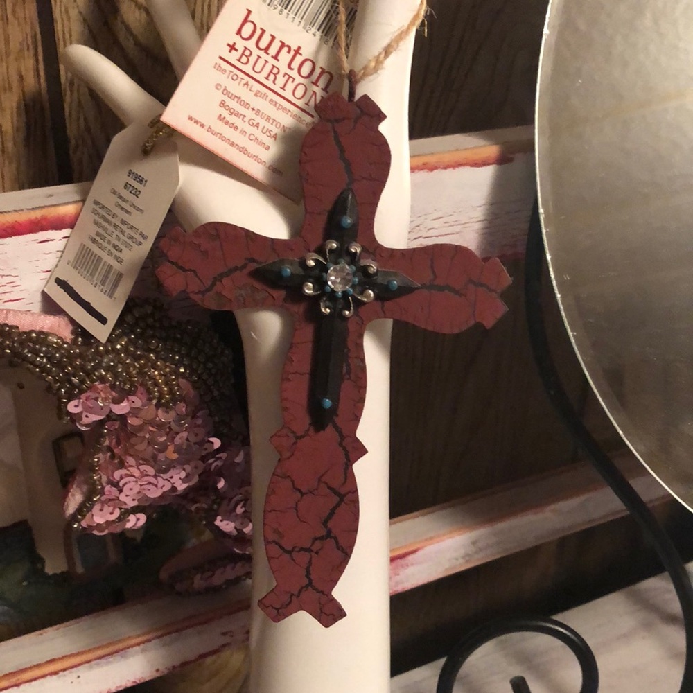 Pretty Cross with Smaller Metal Cross with Rhinestone